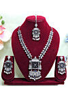 Oxidised Kemp Stone Studded Necklace Set