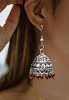 Oxidised Stone Studded Earrings