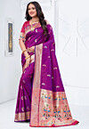 Paithani Silk Saree in Magenta
