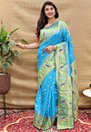 Paithani Silk Saree in Sky Blue
