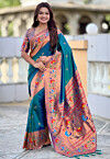 Paithani Saree in Teal Blue
