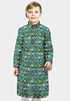 Patola Printed Art Silk Straight Kurta in Sea Green