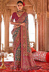 Patola Printed Georgette Saree in Green