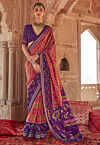 Patola Printed Georgette Saree in Pink