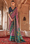 Patola Printed Georgette Saree in Purple