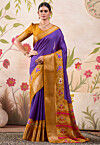 Patola Printed Tussar Silk Saree in Purple