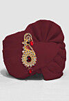 Plain Chanderi Cotton Turban in Maroon