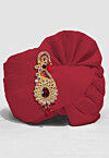 Plain Chanderi Cotton Turban in Red
