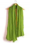 Plain Cotton Dupatta in Green