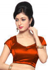 Plain Satin Blouse in Rust