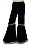 Pleated Georgette Sharara in Black