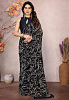 Pre-stitched Georgette Saree in Black