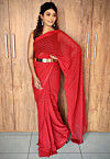 Pre-stitched Viscose Georgette Saree in Maroon