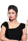 Princess Cut Dupion Silk Padded Blouse in Black
