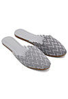 Printed Canvas Women Jutti in Grey