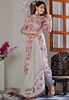 Printed Cotton Punjabi Suit in Pink