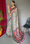 Printed Cotton Saree in Beige