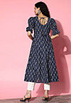 Medium Navy Blue A Line Printed Cotton Kurti at Rs 425/piece in Jaipur