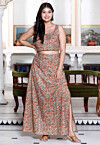 Printed Pure Cotton Co Ord Set in Light Brown