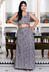 Printed Pure Cotton Co Ord Set in Light Grey