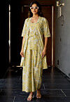 Printed Pure Cotton Co Ord Set in Pastel Yellow