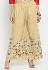 Printed Rayon Palazzo in Beige