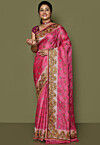 Pure Silk Embroidered Saree in Pink