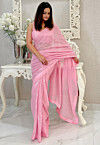 Sequinned Georgette Saree in Light Pink