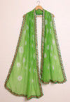 Shibori Chiffon Dupatta in Light Green