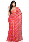 Leheriya Printed Pure Kota Silk Saree in Multicolor
