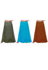 Combo Set Cotton Petticoat in Olive Green, Turquoise and Rust