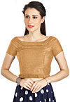 Solid Color Art Silk Blouse in Beige