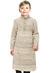 Solid Color Art Silk Kurta in Light Beige