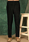 Solid Color Art Silk Pajama in Black