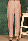 Solid Color Art Silk Pajama in Peach