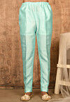 Solid Color Art Silk Pajama in Sky Blue