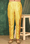 Solid Color Art Silk Pajama in Yellow