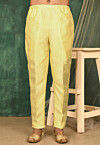 Solid Color Art Silk Pajama in Yellow
