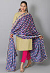 Solid Color Art Silk Pakistani Suit in Beige