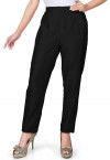 Solid Color Art Silk Pant in Black