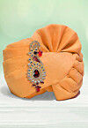 Solid Color Chanderi Cotton Kids Turban in Light Orange