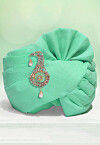Solid Color Chanderi Cotton Kids Turban in Sea Green