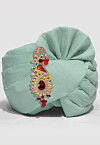 Solid Color Chanderi Cotton Turban in Pastel Green