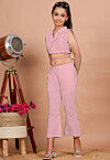 Solid Color Cotton Adjustable Dori Crop Top Set in Baby Pink