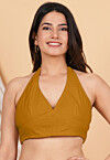 Solid Color Cotton Blouse in Mustard