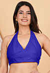 Solid Color Cotton Blouse in Royal Blue