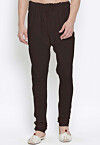 Solid Color Cotton Churidar in Brown