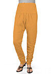Solid Color Cotton Churidar in Mustard