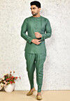Solid Color Cotton Co Ord Set in Dusty Green