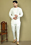 Solid Color Cotton Co Ord Set in Off White